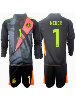 Tyskland Manuel Neuer #1 Målvakt Replika Hemmakläder Barn EM 2024 Långärmad (+ byxor)